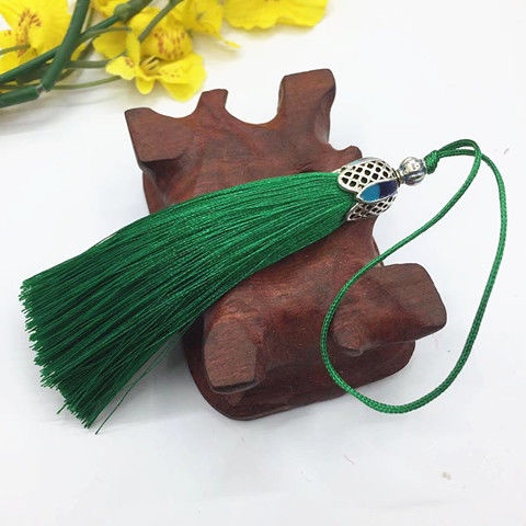2-6Stck17cm Seide Quaste Randbereich Krone Quasten trimmen Vertikale Anti falten anhänger Quaste pinsel für vorhänge schmuck DIY Heimat Dekor: M / Weiß