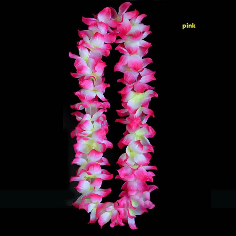 DE BODA carnaval LED Hawaiano LEI HULA luz flor collar guirnalda de de disfraces mucho: Rosa