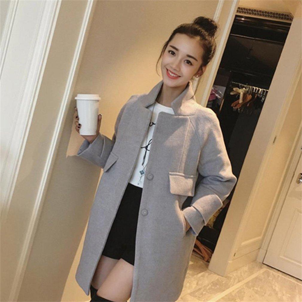 Trendy Women Winter Warm Lapel Slim Trench Parka Outwear Coat Jacket LN