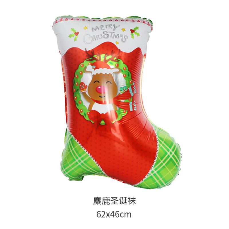 Joyeux noël ballon Santa Clause bonhomme de neige nouvel an noël ballons fête décoration fournitures noël Surpris ballon: socks 2 62x46