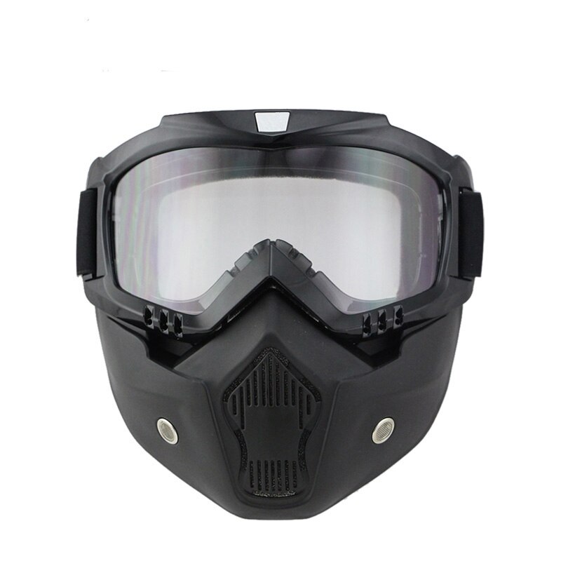 Motorcykel retro hjelm åben ansigt hjelm goggle maske vintave maske cross hjelm goggle moto capacete casco casque: Klar