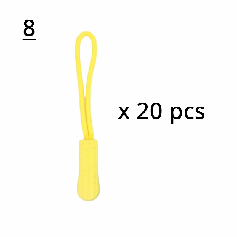 Glidelås trekker glidebryter glidelås hode ringe glidelås trekk plast klær sy tilbehør 20/100 stk pakke klespose reparasjon med ledning: Gul  x 20 stk