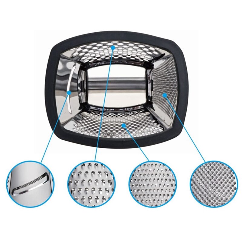 Box Grater, Stainless Steel with 4 Sides, Best for Parmesan Cheese, Vegetables, Ginger, Black