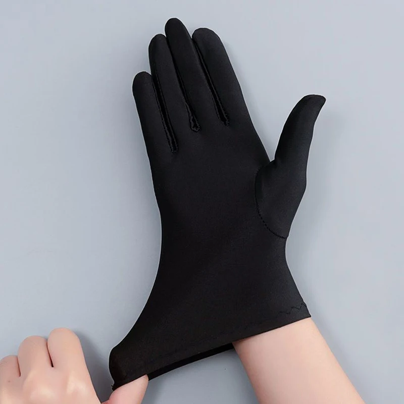 Autumn Summer Unisex Thin Ice Silk Gloves Spring Cycling Driving Protection Solid Breathable Ceremonial Gloves