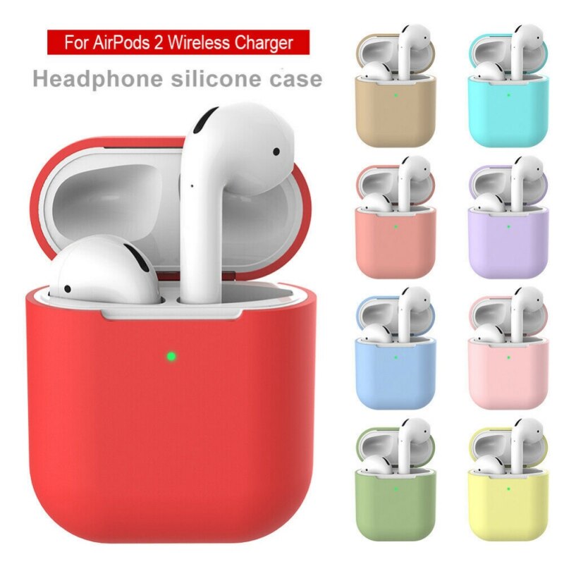 Silikonowe słuchawki etui do AirPods 2 Anti-fall bezprzewodowe słuchawki Bluetooth AirPods osłona ochronna do AirPod 2 slim przypadku