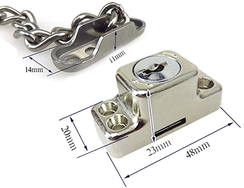 Stainless Steel Window Chain Lock Guard Door Restrictor Child Safety Security Chain Lock for Flat Open Windows Anti Theft
