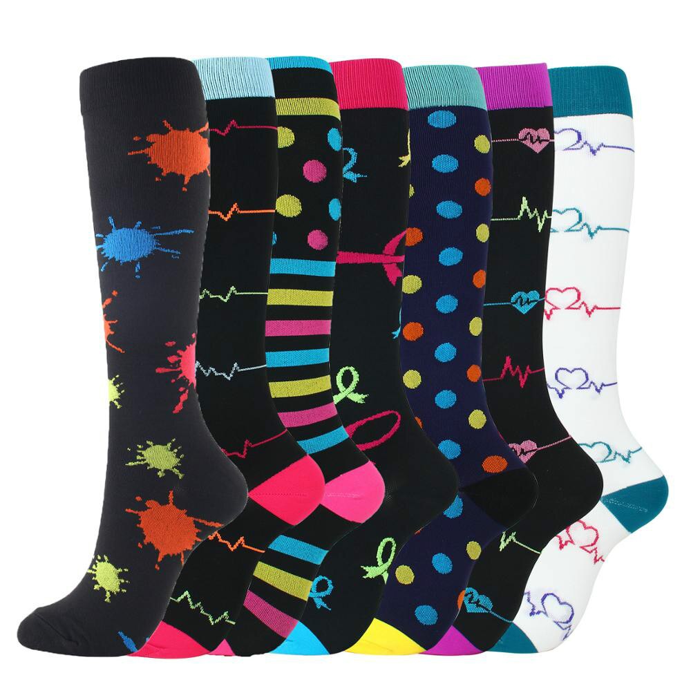 Compression Stockings Golf Football Socks Outdoor Sport Football Socks Soccer Compression Sock: 7 PAIRS G / S M