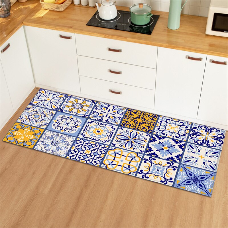 Alfombra antifatiga para el suelo de la cocina, felpudo lavable para pasillo, puerta de entrada, baño, dormitorio y sala de estar: 40x60cm / 4