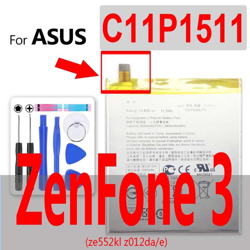 Voor Asus Zenfone 3 Ze552kl Z012da/E Mobiele Telefoon Batterij C11P1511 3000 Mah Batterij