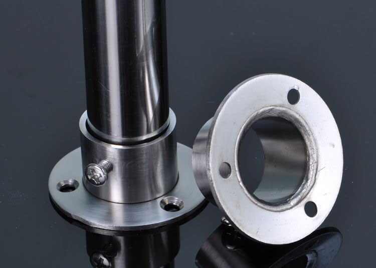 2PCS So strong stainless steel pipe support, closet clothes rail flange, fixed balcony drying base, furniture parts