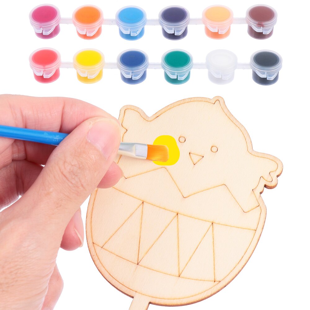 1 Set Indoor Easter DIY Wooden Signs Fun Painting Insert Decors (Egg)