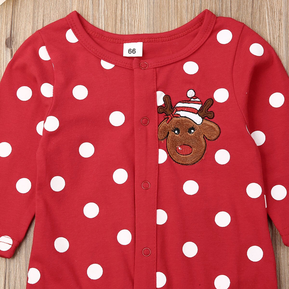 Neugeborenen Baby Weihnachten Strampler Overall Langarm Hirsch Punkt gedruckt Karosserie Mädchen Junge Weihnachten Overall Pyjama Kostümich