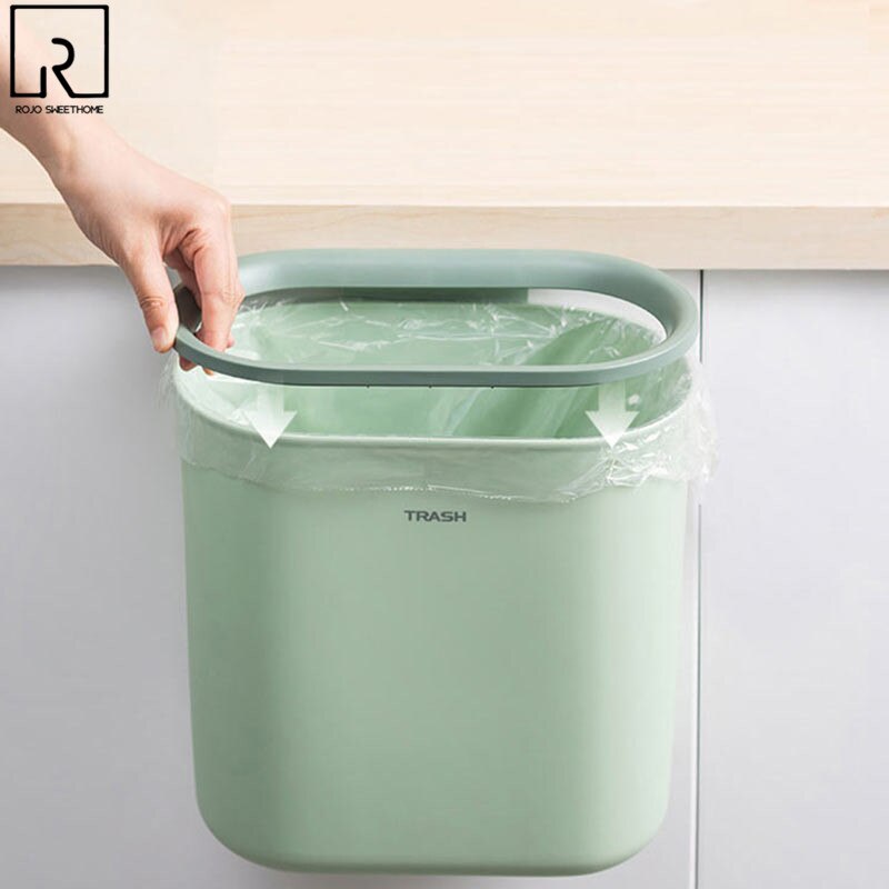 Hanging Trash Basket Under Sink Car Dump Garbage Cans Sorting Food Waste Bins Plastic Rubbish Bucket Desk Bucket Garbage Kitchen