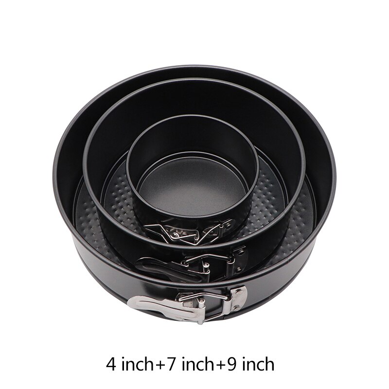 Non Stick Spring Form Round Cake Baking Bake Tin Tray Pan Cheesecake Pan With Removable Bottom Pizzas Bakeware Товары Для Кухни: 3 pcs Round