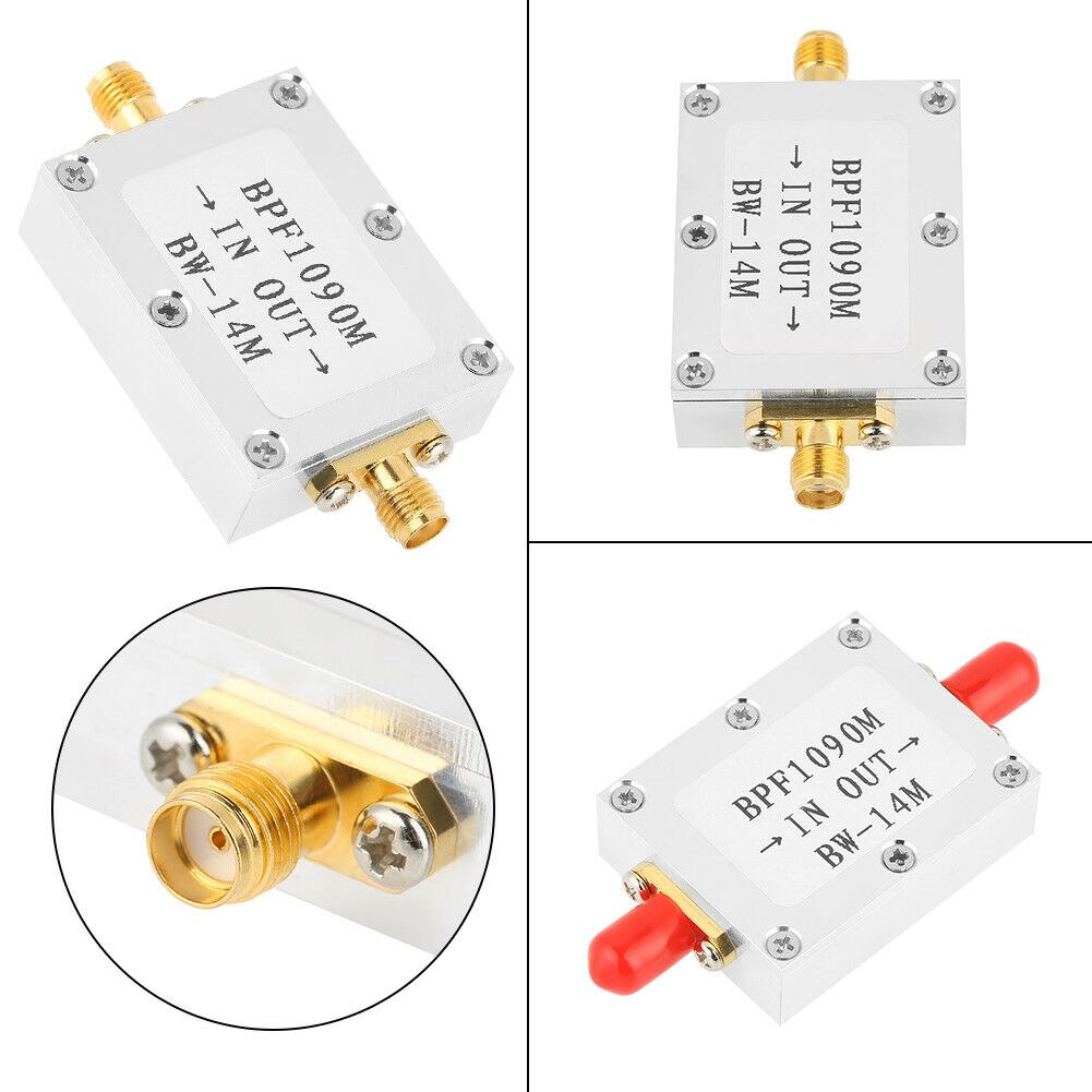 1090MHz Band-Pass Filter,1 PCS 1090MHz ADS-B Aeronautical Bandwidth 14MHz SMA Interface Band-Pass Filter