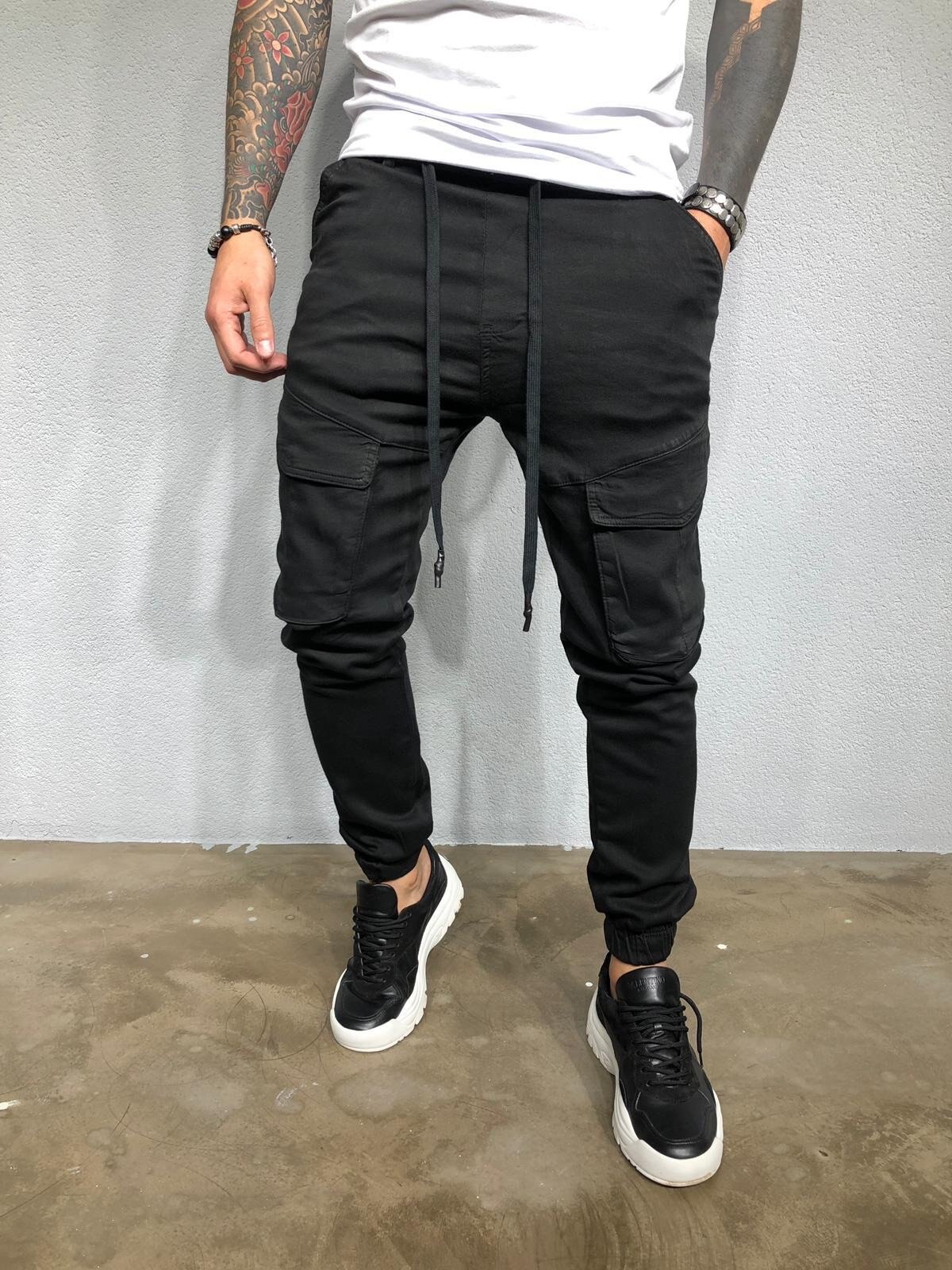 Mannen Mode Slim Fit Gymnastiek Broek Casual Sport Broek Mannen Mens Jogging Broek Multi-Pocket Atletische broek