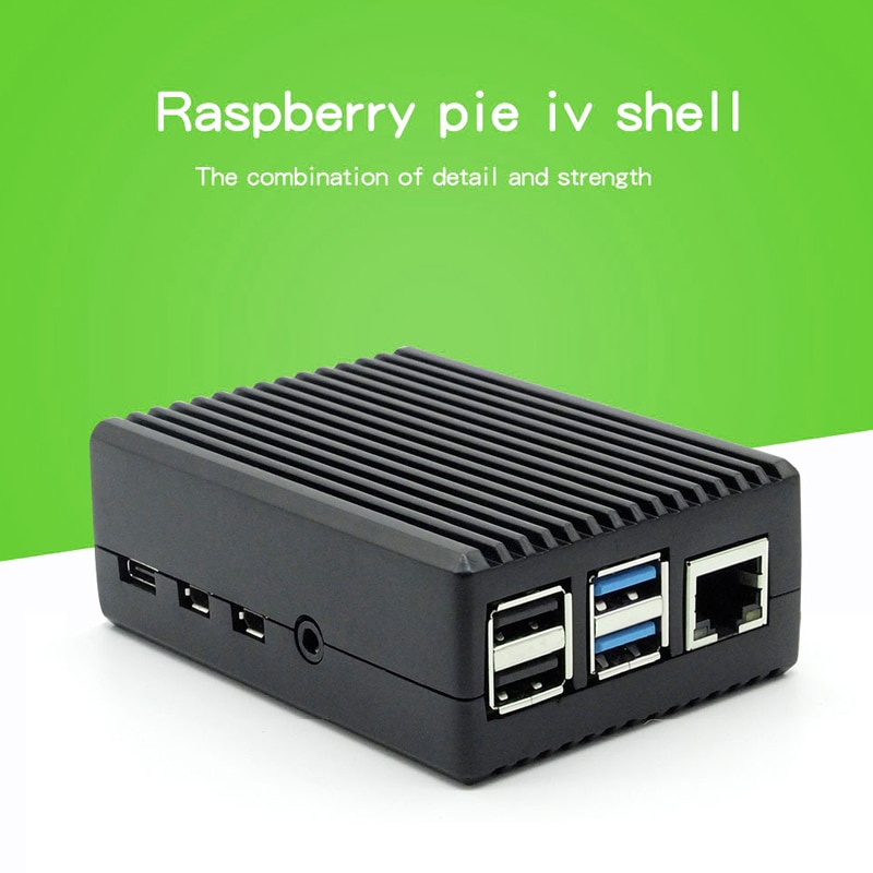 Aluminium Case Voor Raspberry Pi 4 Zwarte Doos Metalen Shell Passieve Koeling Shell Metalen Behuizing Warmteafvoer Voor Pi 4B