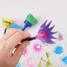 4 Stks/partij Spons Schilderij Borstel Bloem Stempel Kids Diy Graffiti Tekening Speelgoed