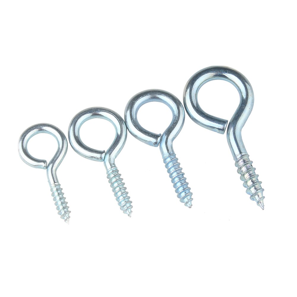 100 Pcs Galvanized Eye Screw Circle Self-Tapping Screw Hook Ring Lamp Hook With Ring Screw With Ring DIY Rope Accessories