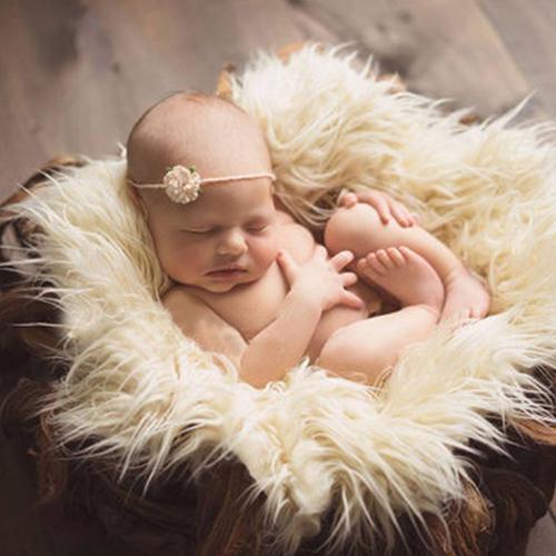 Round Blanket with Fringe Newborn Photography Props Baby Photo Props Plush Soft Background Background Basket Filler shippin