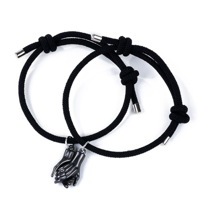 2Pcs Minimalist Lovers Matching Friendship Heart Pendant Couple Magnetic Distance Faceted Heart Pendant Necklace Jewelry: I