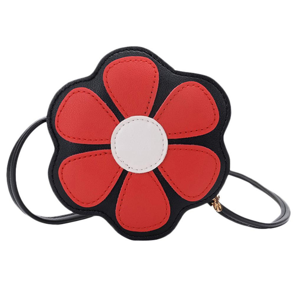 children's bag cute flower shoulder mini messenger bag round bucket Children Lovely Flower Girls Y504: RD