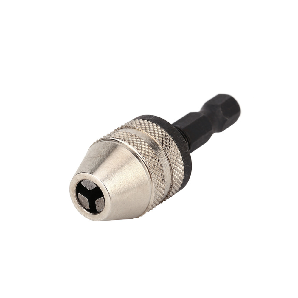 Taladro de vástago hexagonal Adaptador convertidor de cambio rápido, 1 Uds., 1/4 pulgadas, Portabrocas sin llave, adaptador de controlador de impacto, rango de 0,3-3/3.6mm