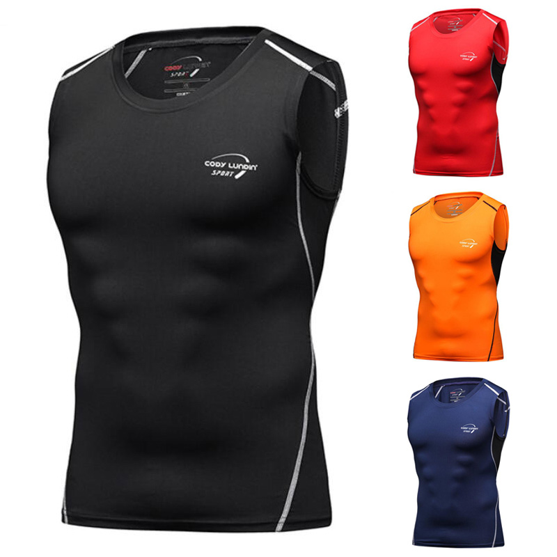 Bodybuilding stringer tank top mænd afslappet hurtig tør kompression stram ærmeløs mænd vest fitness singlet mænd top tees m-xxl