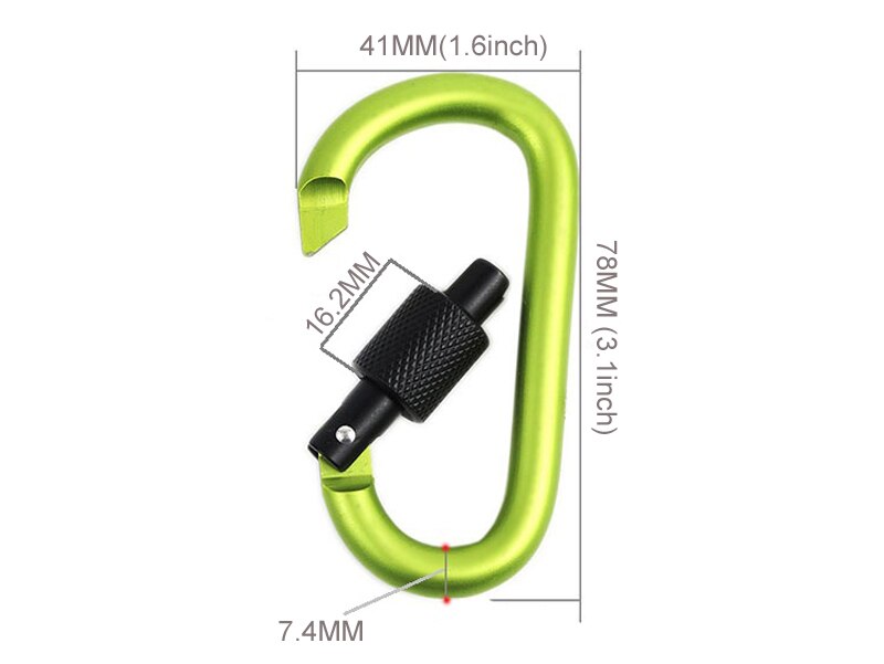 78 Mm D Vormige Klimmen Karabijnhaak Schroef Lock Karabijnhaken Aluminium Outdoor Camping Sleutelhanger Opknoping Haak Gesp