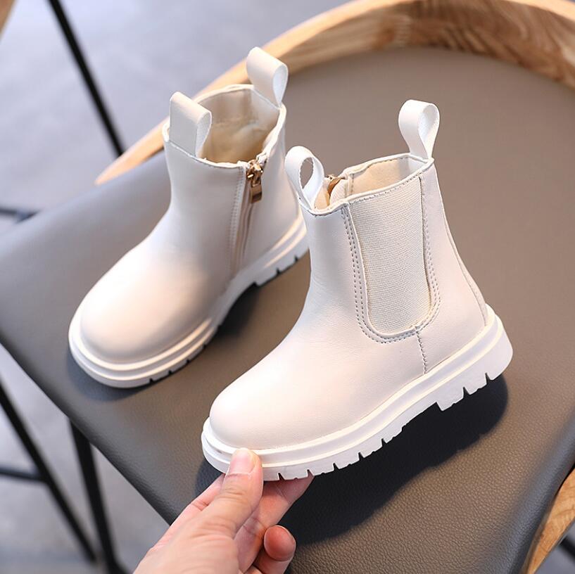 automne/hiver en peluche enfants bottes garçons filles Martin chaussures de en cuir souple enfants bottes de neige