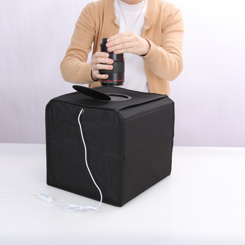 M76A Photo Studio Light Box with LED Lights Collapsible Photography Photo Background Shooting Tents with 6 Photo Backdrops