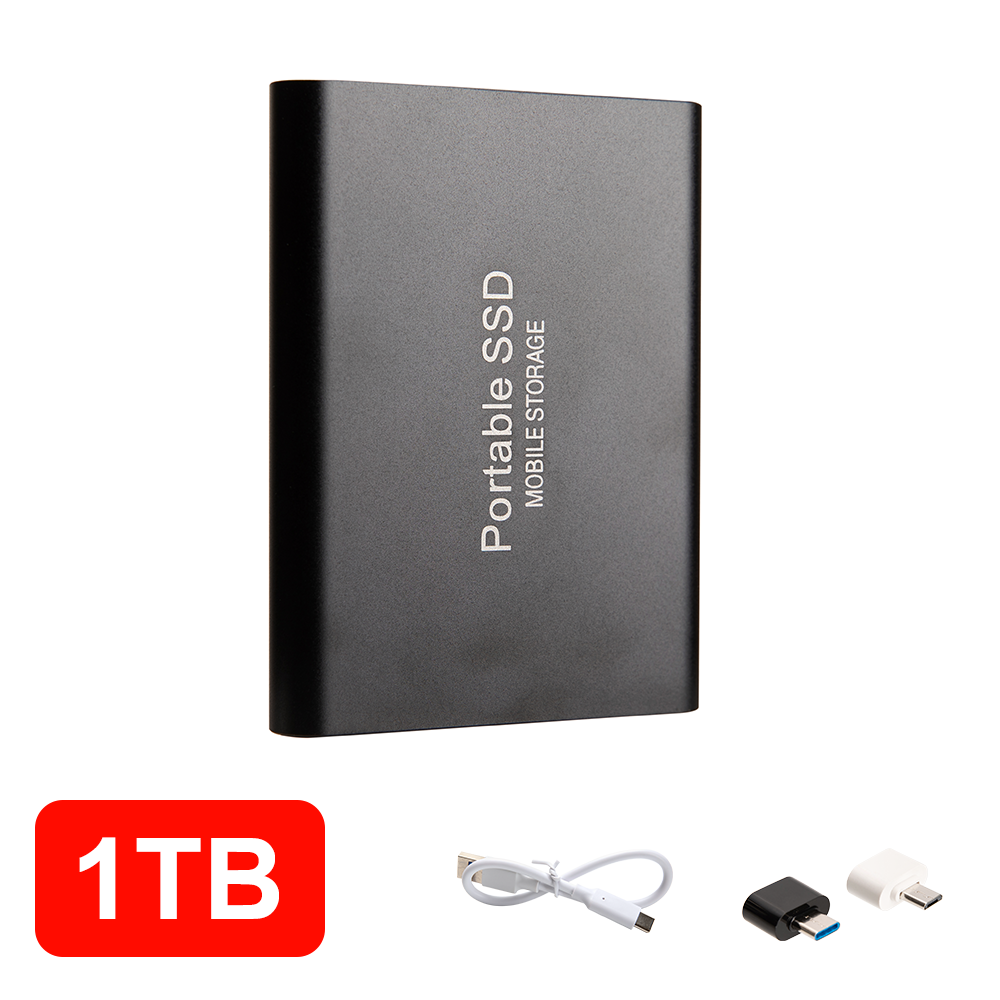 Bærbar ssd 1tb 2tb stk.) ekstern ssd usb 3.2 type-c ekstern harddisk hurtig lagring til bærbar pc telefon: Hvid