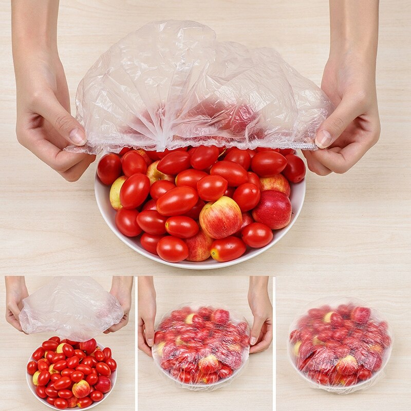 Bolsas de plástico reutilizables para alimentos, cubiertas elásticas ajustables para cuencos, universales, para cocina, para mantener la frescura