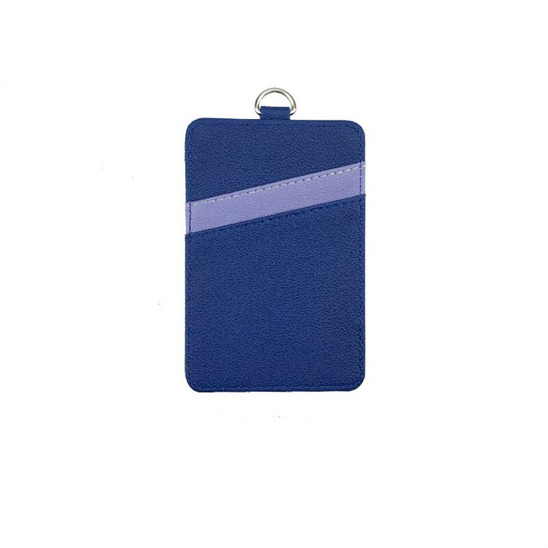 Motekvinner menn pu lær id kredittbankkortholder studenter busskortetui lanyard mannlig besøk dør identitetsmerke kort deksel: Blå