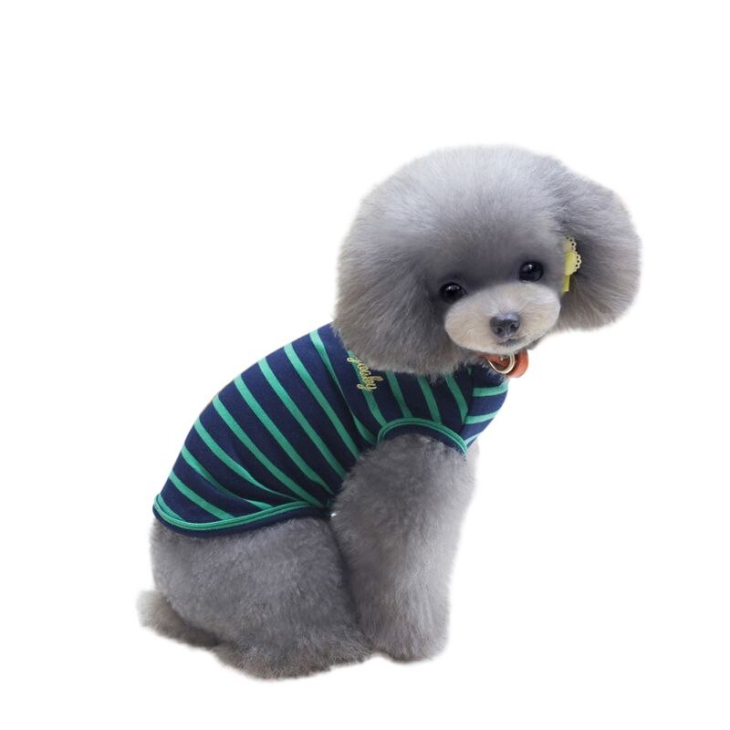 Welpen Hund Streifen Weste Spitzen Sommer Haustier Hund Katze Bluse Baumwolle Panzer Shirt Bekleidung
