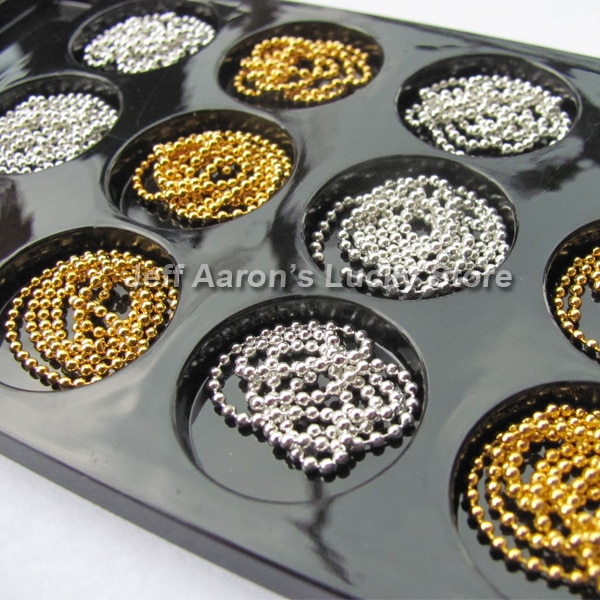 12 Goud En Zilver 3d Acryl Nail Art Caviar Bal Kralen Ketting Glitter Metallic Decoraties
