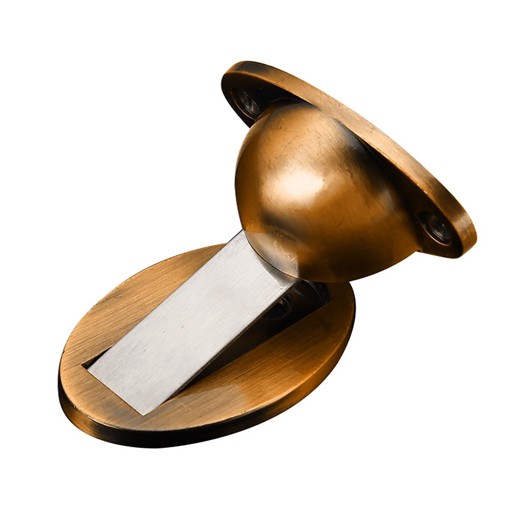 Tope de puerta pomo de pared Protector magnético Invisible soporte tapón de aleación de Zinc Tope de puerta Anti-colisión soporte montado en el suelo: Yellow