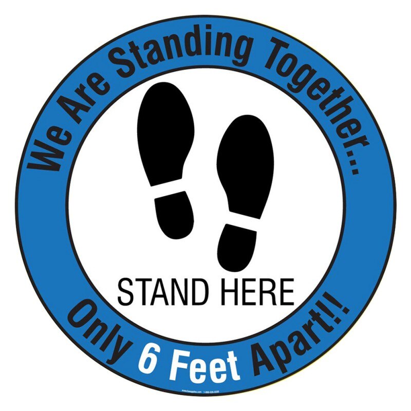Sociale Distantiëren Auto Indoor Grond Sticker Veiligheid Vloer Teken Marker Anti-Slip Commerciële Grade 11 "Ronde