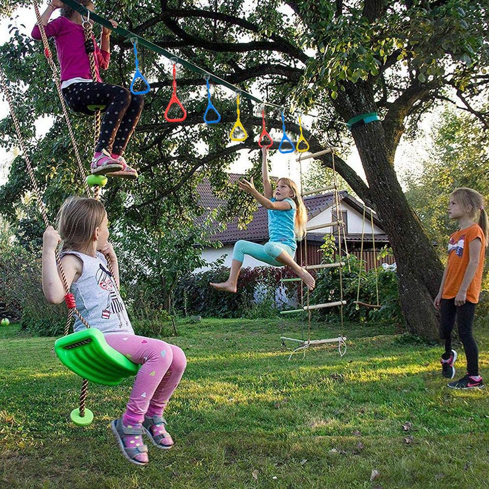 Colorful Playgrounds Hanging Rings Ninja Climbing Kids Children Swing Rings Outdoor Backyard Mountain Climbing Gymnastic Ring