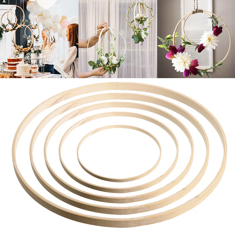 Cadre rond en bois de bambou, 8-40cm, cercle de broderie, outils pour bricolage, artisanat, couture, accessoires de décoration