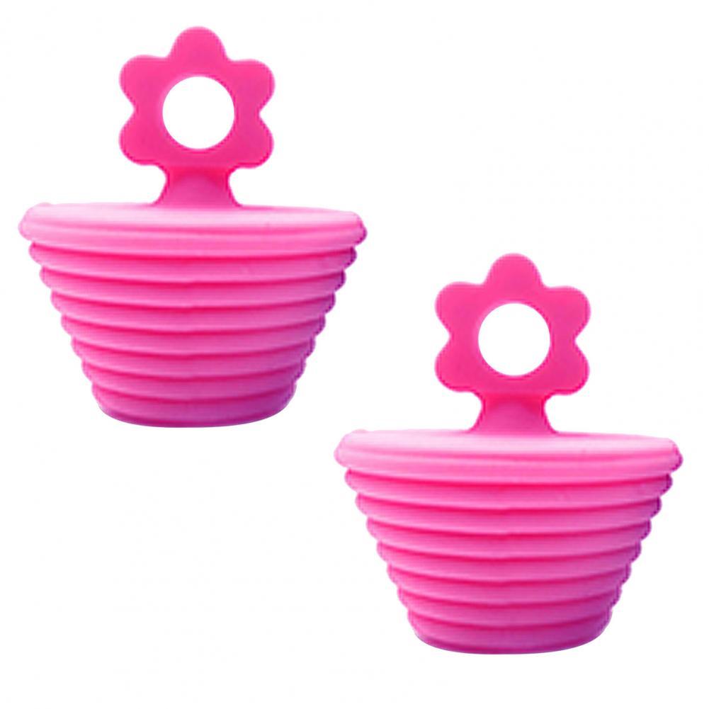 2 Pcs Useful Sink Plug Corrosion-resistant Flexible Drain Stopper Drain Deodorant Plugs for Home Drain Plug: Pink