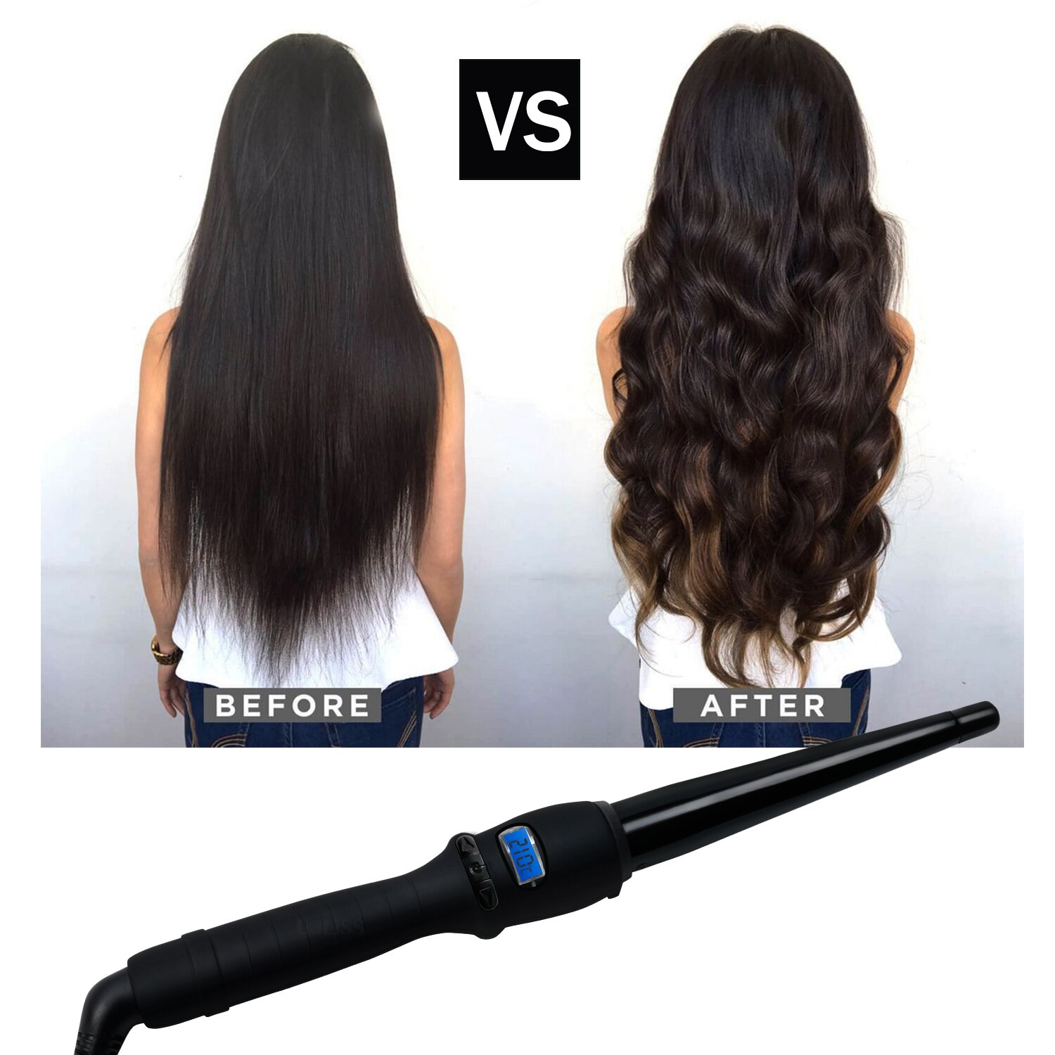 Hair Curler Infrared Conical Curling Iron Single Tube Hair waver Pear Flower Cone Electric Hair Curler Roller Curling Wand