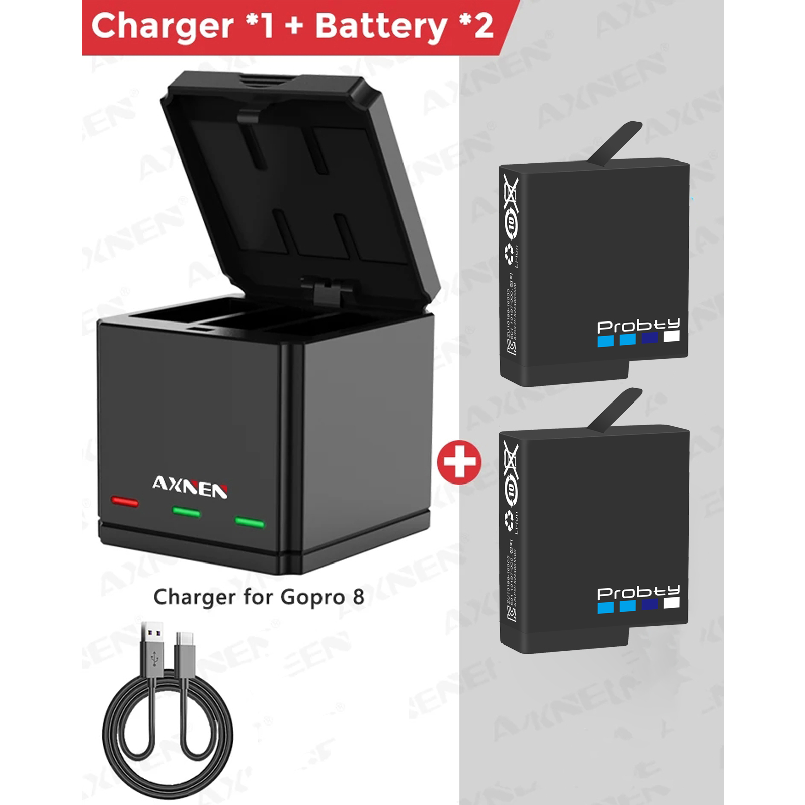 For GoPro Hero 7 hero 6 hero 5 Black Battery or Triple Charger for Go Pro Hero7 6 hero5 Black camera battery: Yellow