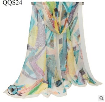 Geometrische print georgette chiffon sjaal zijden vierkante hijab coole sjaal dames foulard femme sjaals haar bufanda mujer: 4