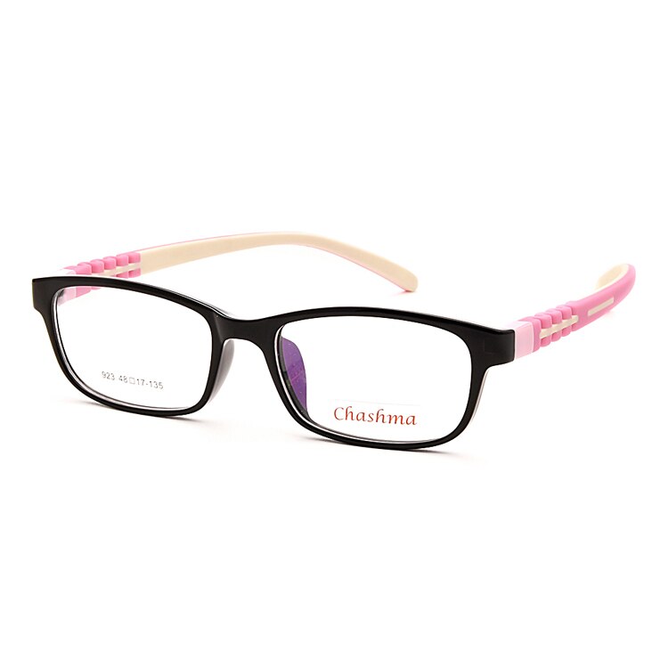 Chashma Brand Kids 10 11 12 Years Old Teens Girl Eyeglass Boy Glasses TR 90 Rubber Frames Prescrpiton Eyeglasses Frame Child 48: Black with Pink