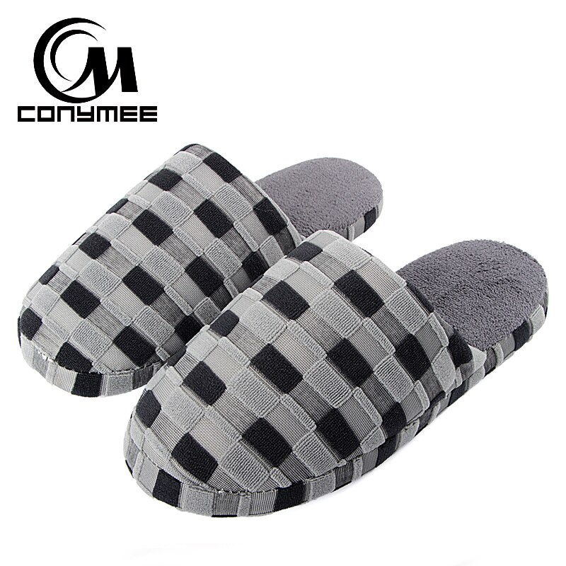 Thuis Slippers Winter Suede Schoenen Warm Katoen Casual Sneakers Voor Man Indoor Pluche Pantufas Slipper Plaid Terlik