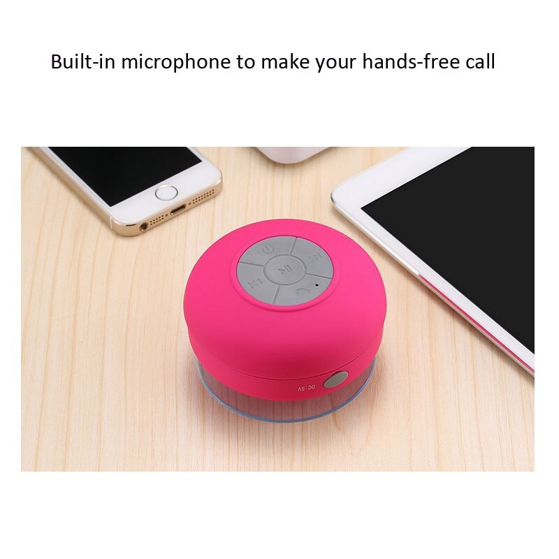 1 unidad, Mini altavoz portátil de , inalámbrico, impermeable, con banda Bluetooth, ducha, teléfono móvil, MP3, altavoces para coche, 3 W, Rojo