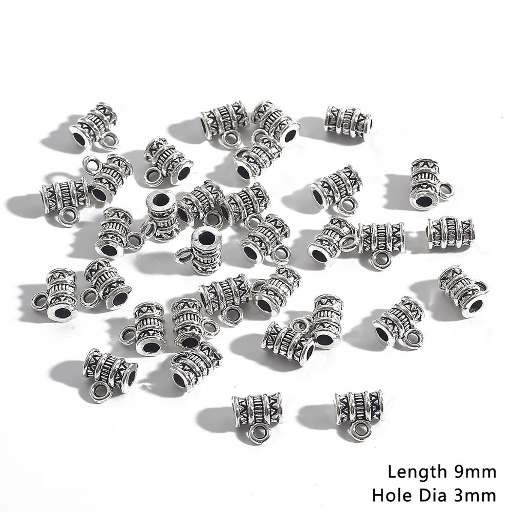 20pcs Bail bead Connector Charms 4-9MM Antique Silver Necklace Clasps for DIY Jewelry Findings Accessories: 02