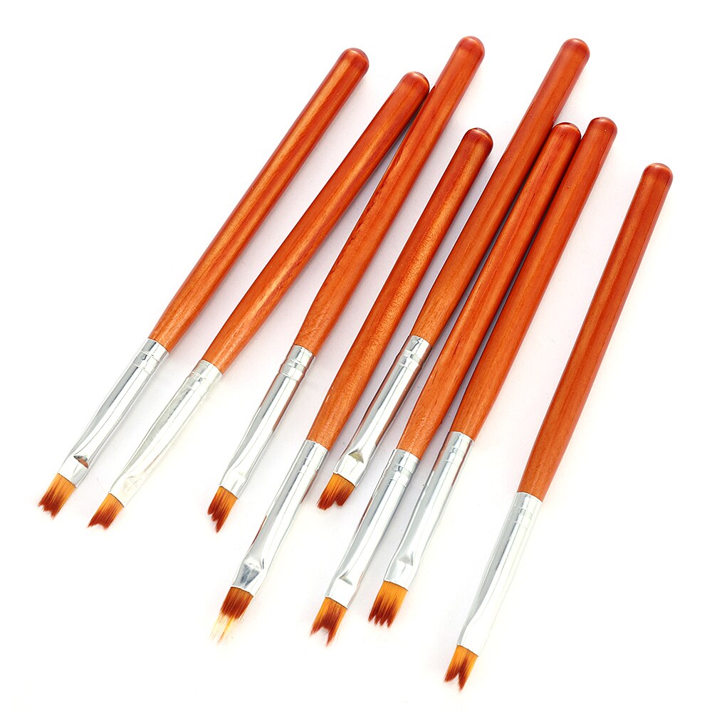 8 stk/sæt nail art franske børster smil halvmåne form gør-det-selv kronblad blomst gradient falme farve maleri tegning mintgrøn pen