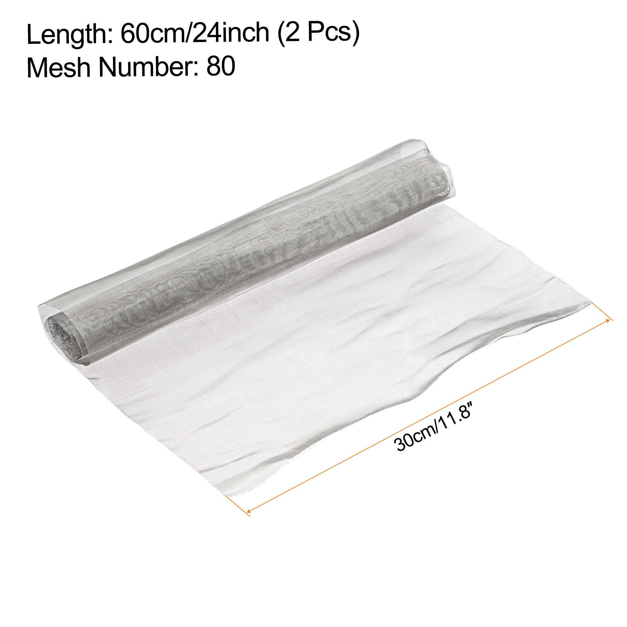 Uxcell Stainless Steel Metal Window Screen Mesh Woven Wire Mesh 24x12inch 80 Mesh Filtration Cloth for Home, Pack of 2